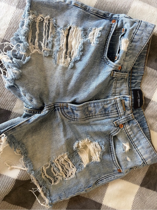 Lucky Brand Pants - Lucky Brand Light Blue Distressed Denim Shorts